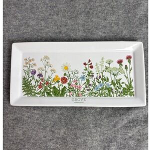 Grove Collaborative Limited Wildflower Ceramic Rectangular Botanical Floral Dish